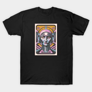 Futurism Dystopian Abstract Modern Portrait Art T-Shirt